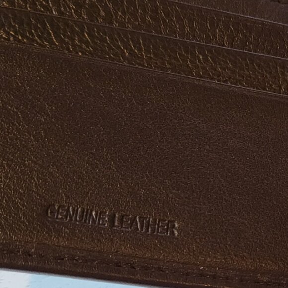 Perry Ellis Leather Bifold Wallet Dark Brown - Picture 5 of 11